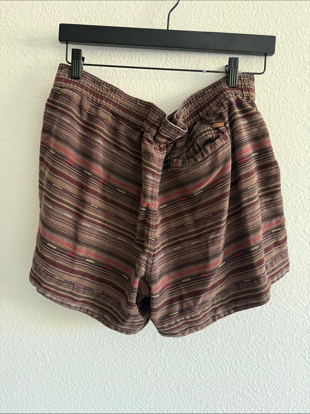 Roots Brown Red Stripe Shorts Elastic Waist Men XL